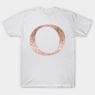 O rose gold glitter monogram letter T-Shirt